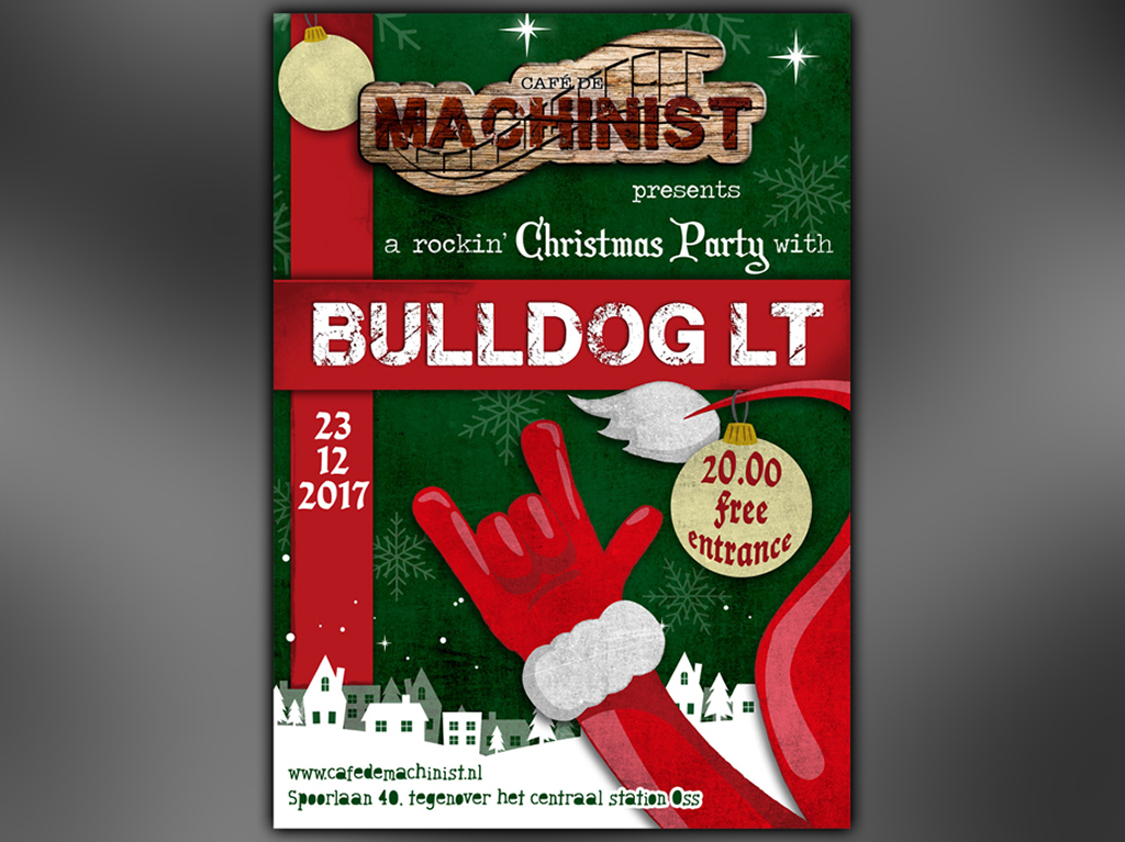 Poster Kerst Bulldog LT